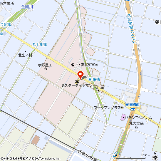 ミスタータイヤマン松阪付近の地図